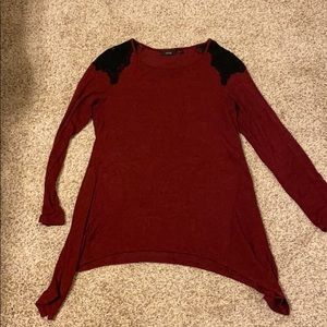 Maroon long sleeve shirt